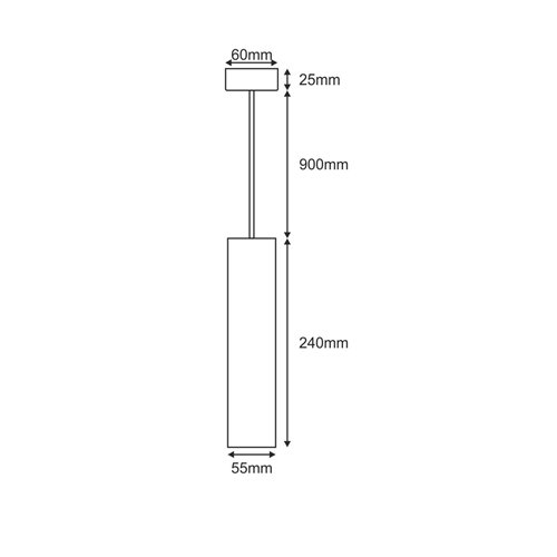 Lampa wisząca Tuba 1xGU10 Circus Slim 24cm czarna