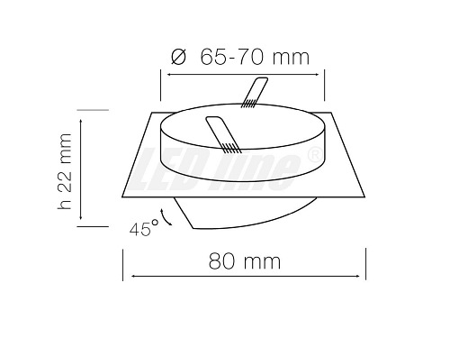 Oprawa  halogenowa marki LED line, kwadratowa, ruchoma, odlew -  chrom