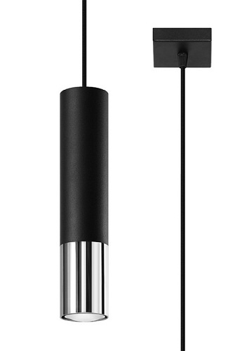 Lampa wisząca LOOPEZ 1 czarny/chrom 1xGU10