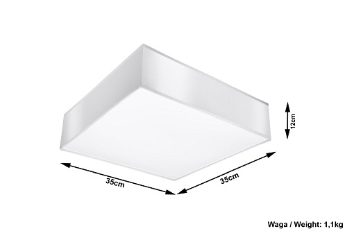 Plafon kwadratowy HORUS 35x35 2xE27 biały