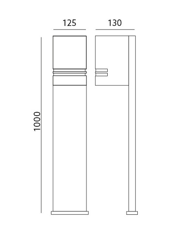 słupek ogrodowy 100cm szary