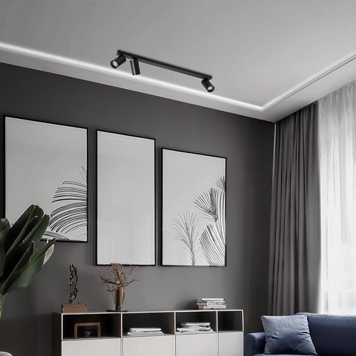 Lampa sufitowa z reflektorami Hero GU10 2+1 czarna