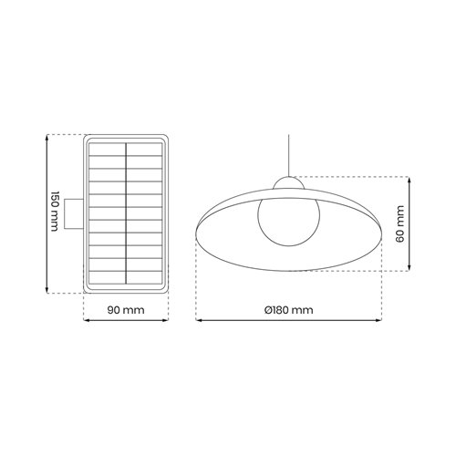 Lampa wisząca solarna Saturn Podwójna