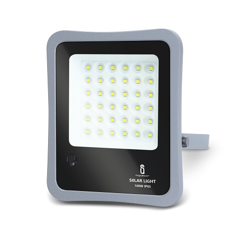 Halogen LED solarny 100W z pilotem Aigostar - biała zimna