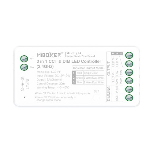 Mi-Light LC3-RF sterownik LED 3w1 Mono-CCT 2PIN/3PIN