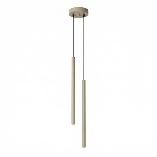 Lampa wisząca podwójna tuba Pastelo 2xG9 okrągła taupe