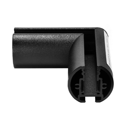 Łącznik kątowy do szyn natynkowych okrągłych Micro-24V czarny