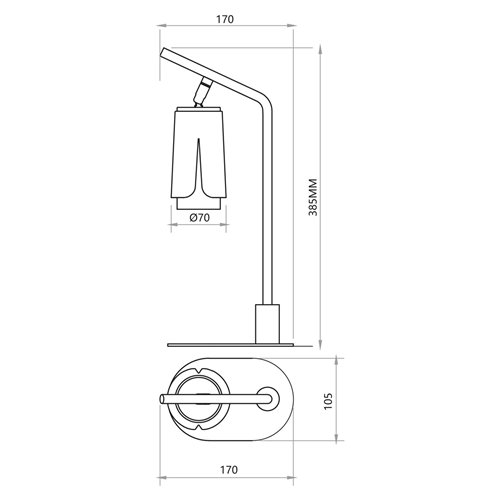 Lampka biurkowa gabinetowa Flower 1xGU10 czarna