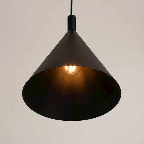 Lampa wisząca stożkowy klosz Nox 25cm 1xE27 czarna