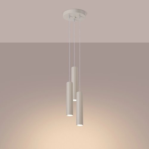 Lampa wisząca potrójna Lagos 3xGU10 okrągła beżowa