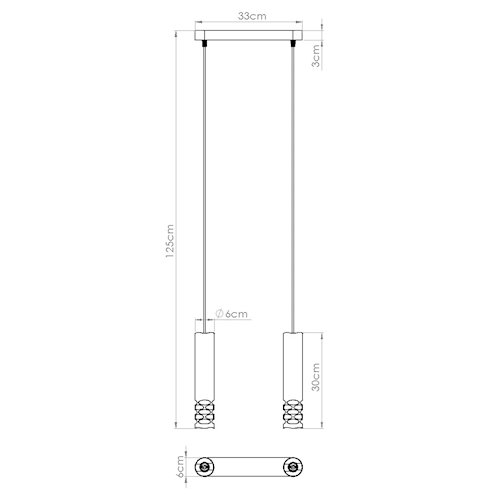 Lampa wisząca podwójna Liro 2xGU10 listwa biała