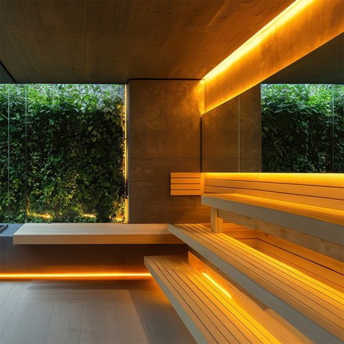 Taśma LED 24V COB IP68 Sauna Line 10W 480 LED Ciepła 5m