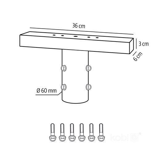 Uchwyt naświetlacza na maszt oświetleniowy PRO 60mm czarny