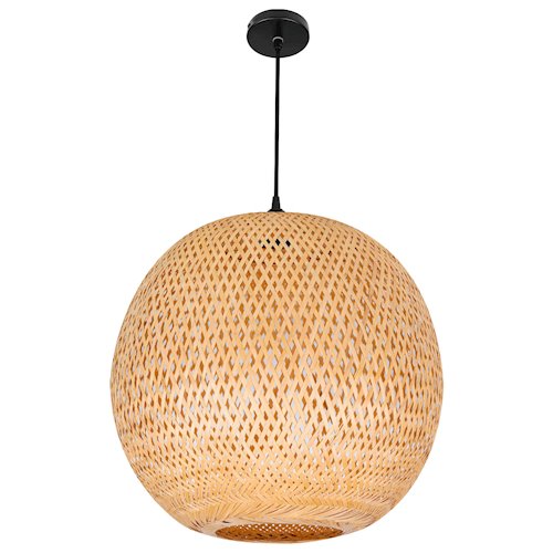 Lampa wisząca Boho 1xE27 okrągły bambusowy klosz 40cm