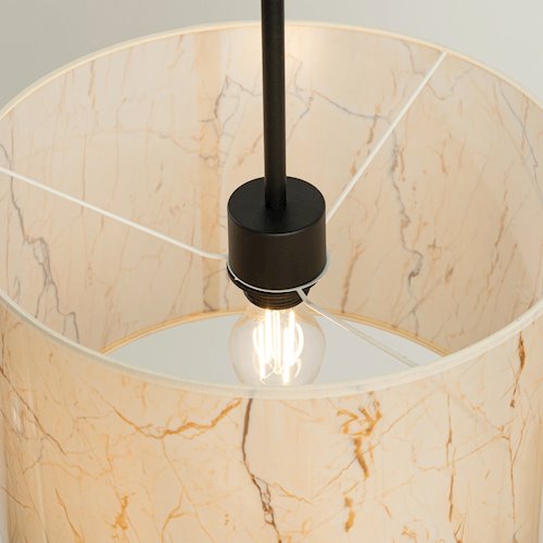 Lampa wisząca z abażurem Nevia 1xE27 beżowy marmur