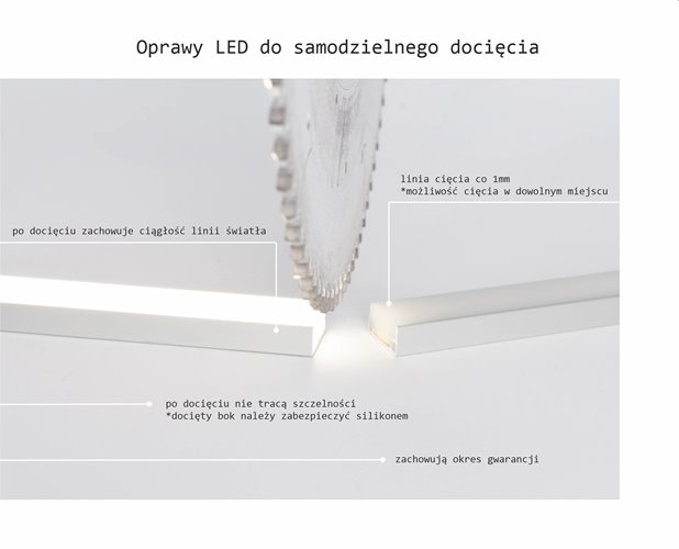 Oprawa liniowa LED IP68 AQU srebrna 3000K 3m