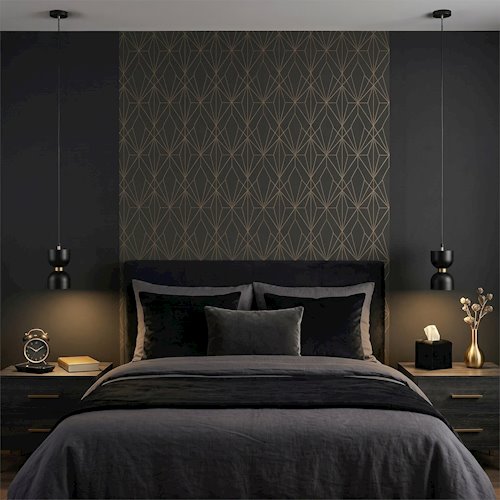Lampa wisząca klepsydra Kai GX53 czarno-złota