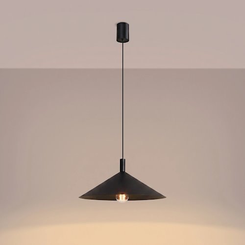 Lampa wisząca stożkowy klosz Nox 40cm 1xE27 czarna
