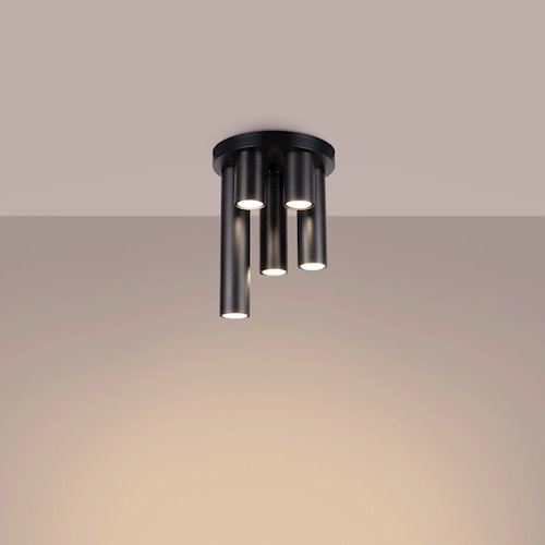 Lampa sufitowa tuby Lagos 5xGU10 okrągła czarna