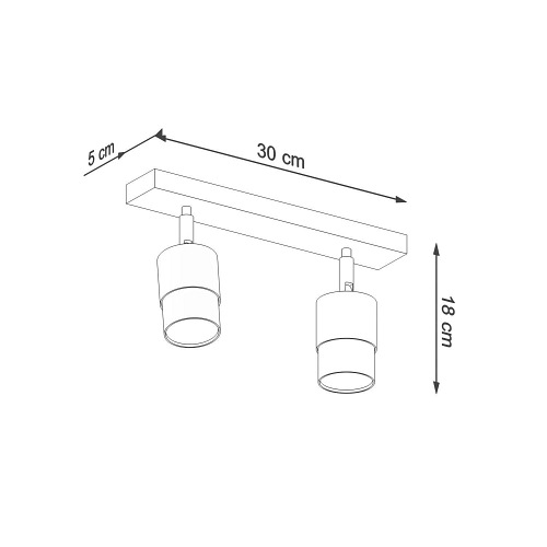 Lampa sufitowa reflektory NERO 2 czarna/chrom