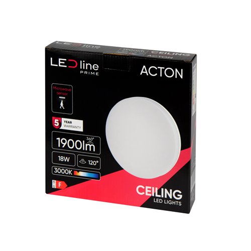 Plafon LED z czujnikiem IP54 okrągły Action 18W 3000K