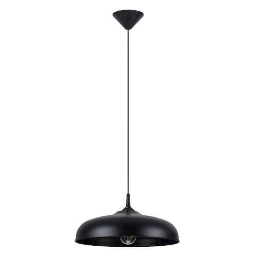 Lampa wisząca z okrągłym kloszem Gina 1xE27 czarna
