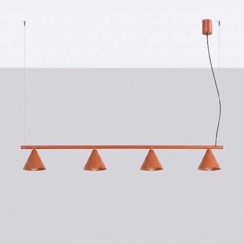 Lampa wisząca Nox 4-punktowa 4xE14 ochra czerwona