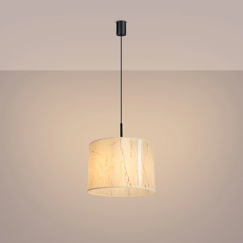 Lampa wisząca z abażurem Nevia 1xE27 beżowy marmur