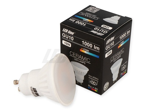 Żarówka LED GU10 10W 1000lm LED line® biała ciepła 2700K