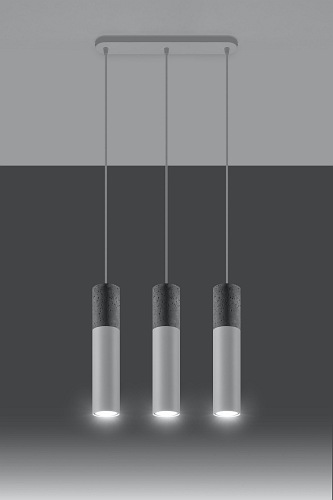 Lampa wisząca tuby BORGIO 3L biała 3xGU10