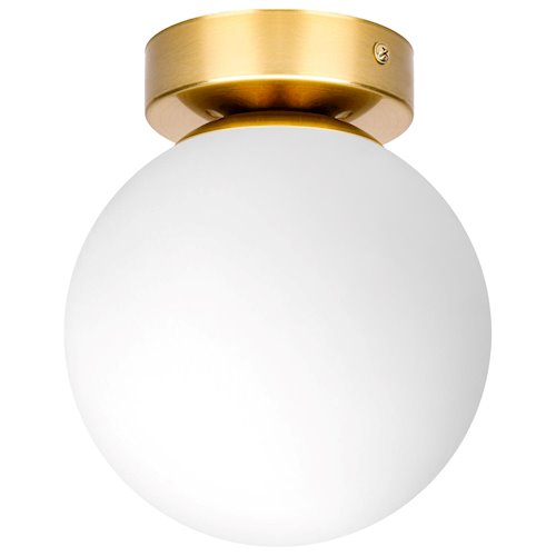 Lampa sufitowa mleczna kula Bali 15cm 1xE27 złota