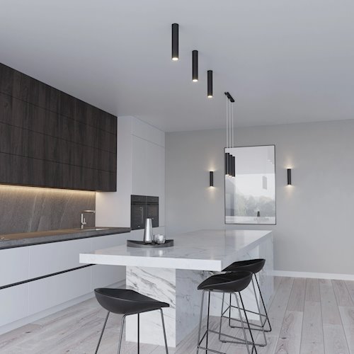 Lampa wisząca podwójna Lagos 2xGU10 okrągła czarna