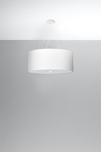 Lampa wisząca okrągła OTTO 60 cm biała 5xE27