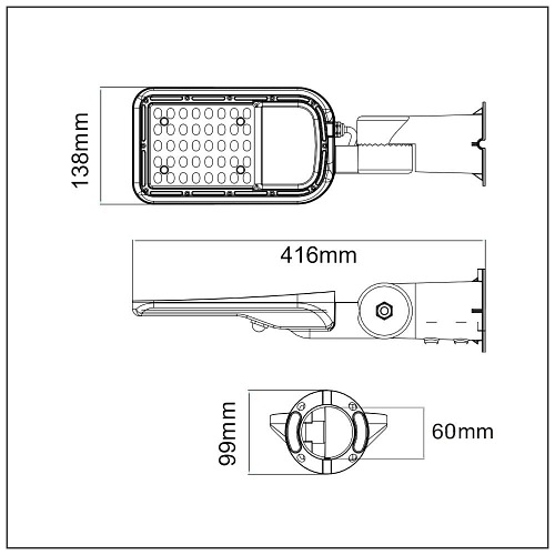 Lampa Uliczna LED V-TAC Samsung z uchwytem 30W VT-39ST 3000lm 6500K