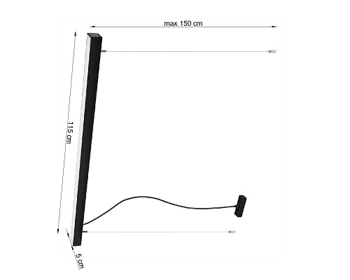 Lampa wisząca PINNE 117 czarna 3000K