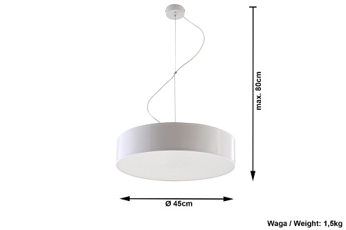 Lampa wisząca plafon ARENA 45 cm 3xE27 biały