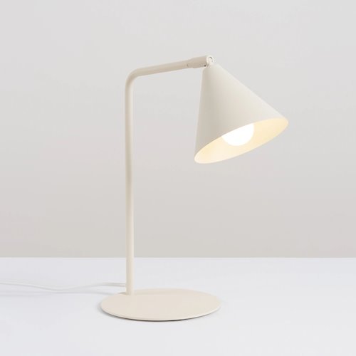 Lampa biurkowa ze stożkowym kloszem Nox 1xE14 beżowa