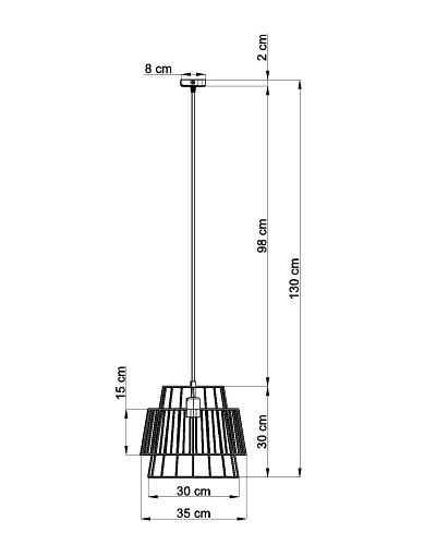 Lampa wisząca druciana GATE 1xE27 Loft czarna