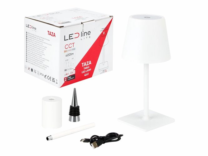 Lampa stołowa LED 4w1 3,5W 400lm CCT biała 2x2000mAh