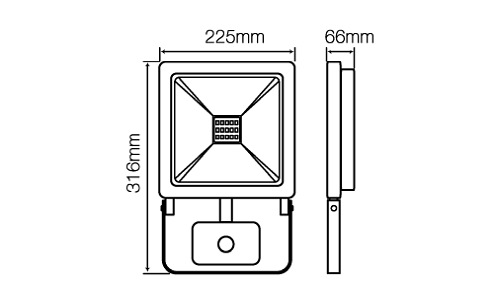 Naświetlacz LED Photon 100W z czujnikiem Barwa Zimna