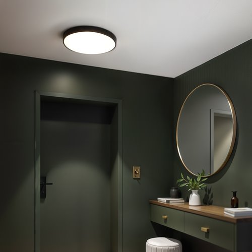 Panel LED okrągły czarny 40W 40cm z czujnikiem PIR 4000K