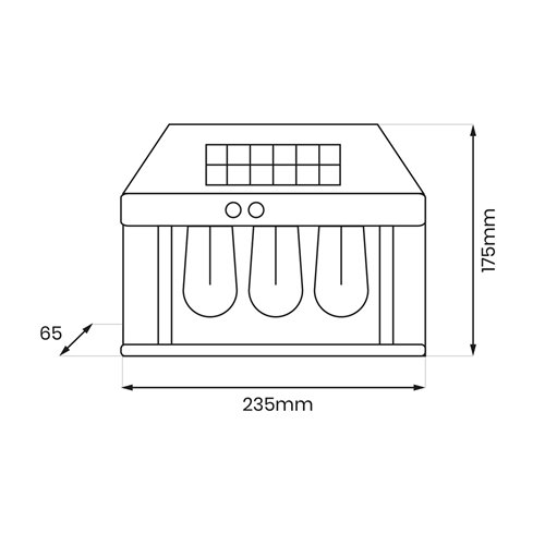 Lampa elewacyjna solarna Filo Potrójna 3000K
