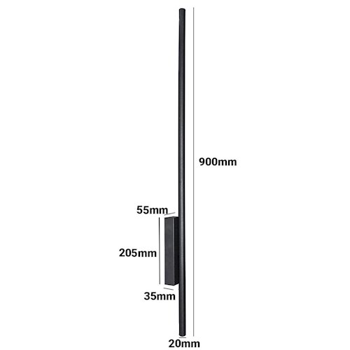 Kinkiet liniowy okrągły LUNA 12W 90cm IP54 neutralny