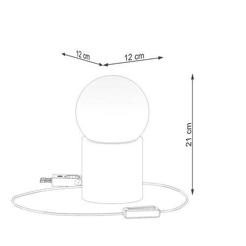 Lampa stołowa BOOMO 1xG9 mleczna kula - drewno