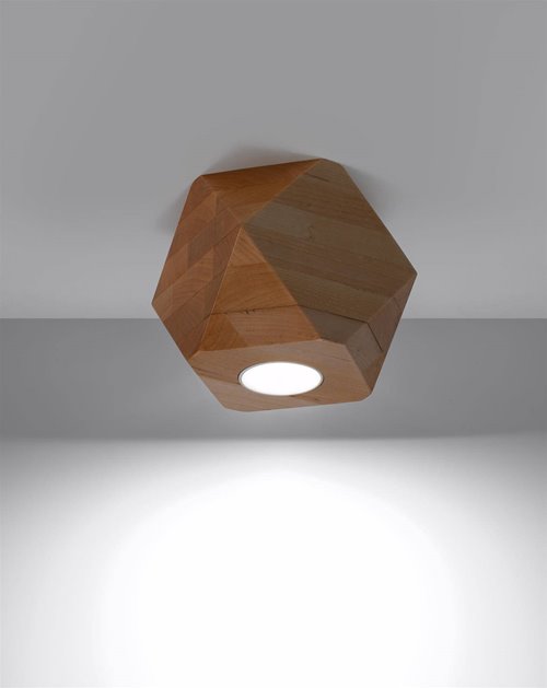 Lampa geometryczna WOODY 1xGU10 drewno