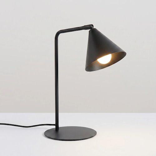 Lampa biurkowa ze stożkowym kloszem Nox 1xE14 czarna