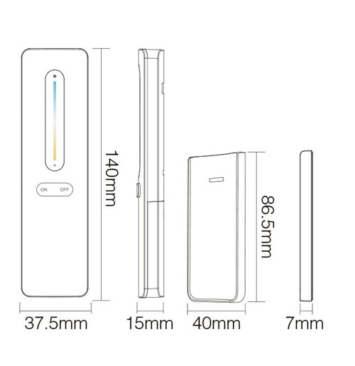 Pilot Mi-Light C3 Mono-CCT biały z uchwytem