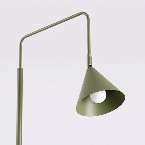 Lampa podłogowa ze stożkowym kloszem Nox 1xE14 zielona oliwka