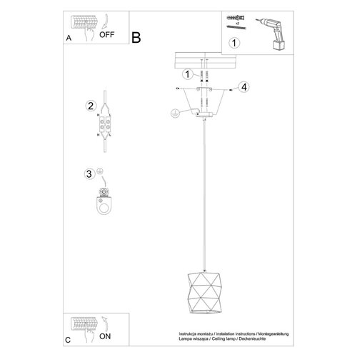 Lampa wisząca ceramiczna GOBI 1xE27