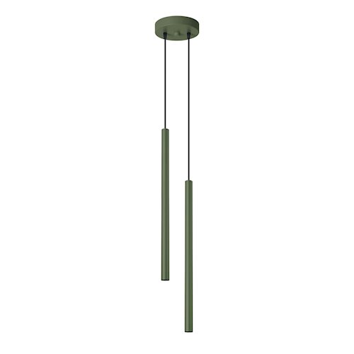 Lampa wisząca podwójna Pastelo 2xG9 okrągła zielona oliwka